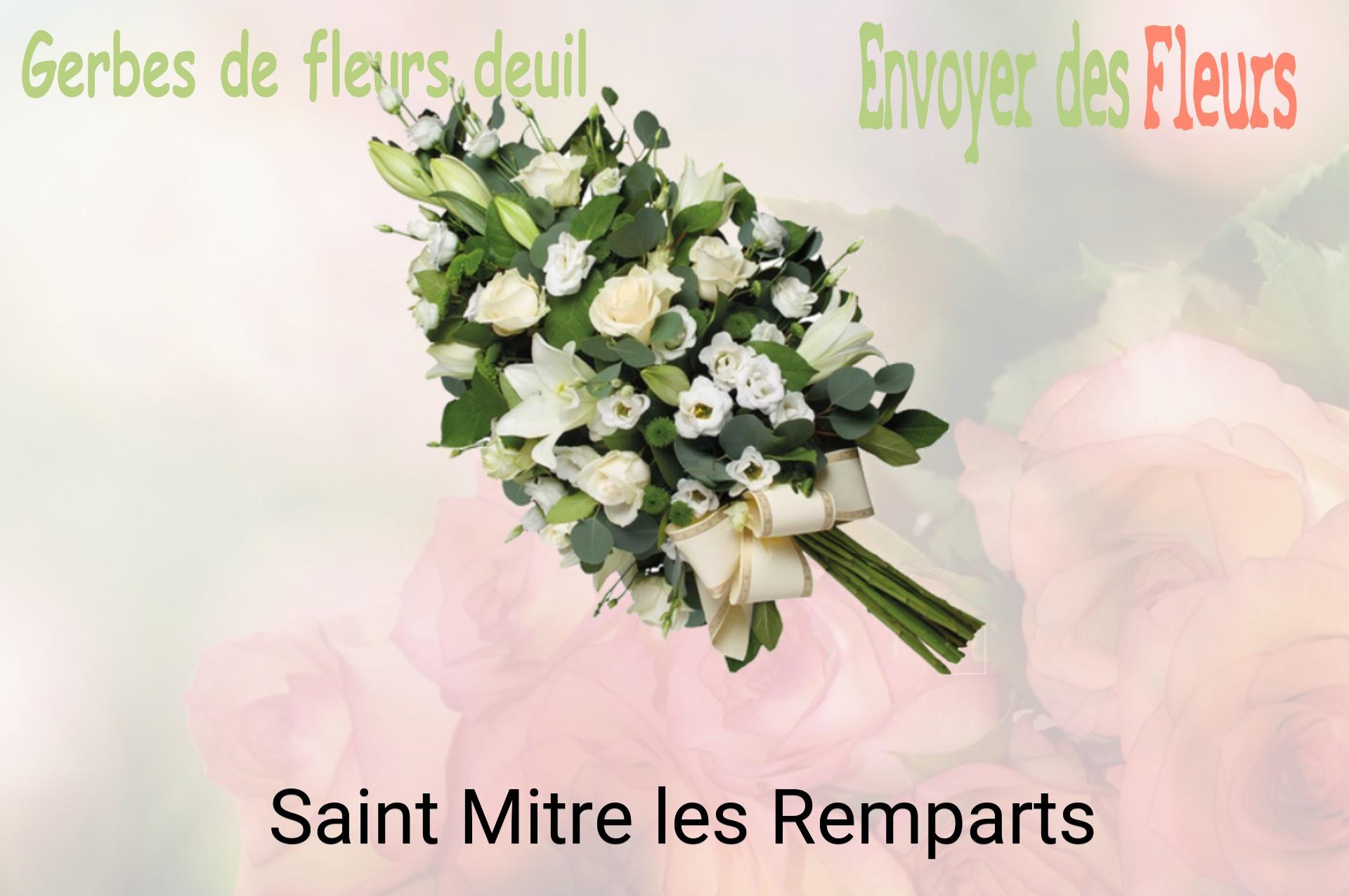 Gerbe de fleurs de deuil livrée à Saint-Mitre-les-Remparts